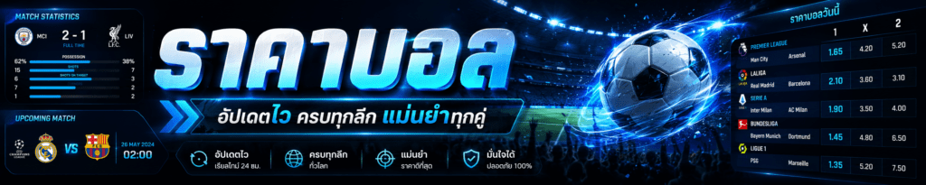 ราคาบอล แม่นยำทุกคู่